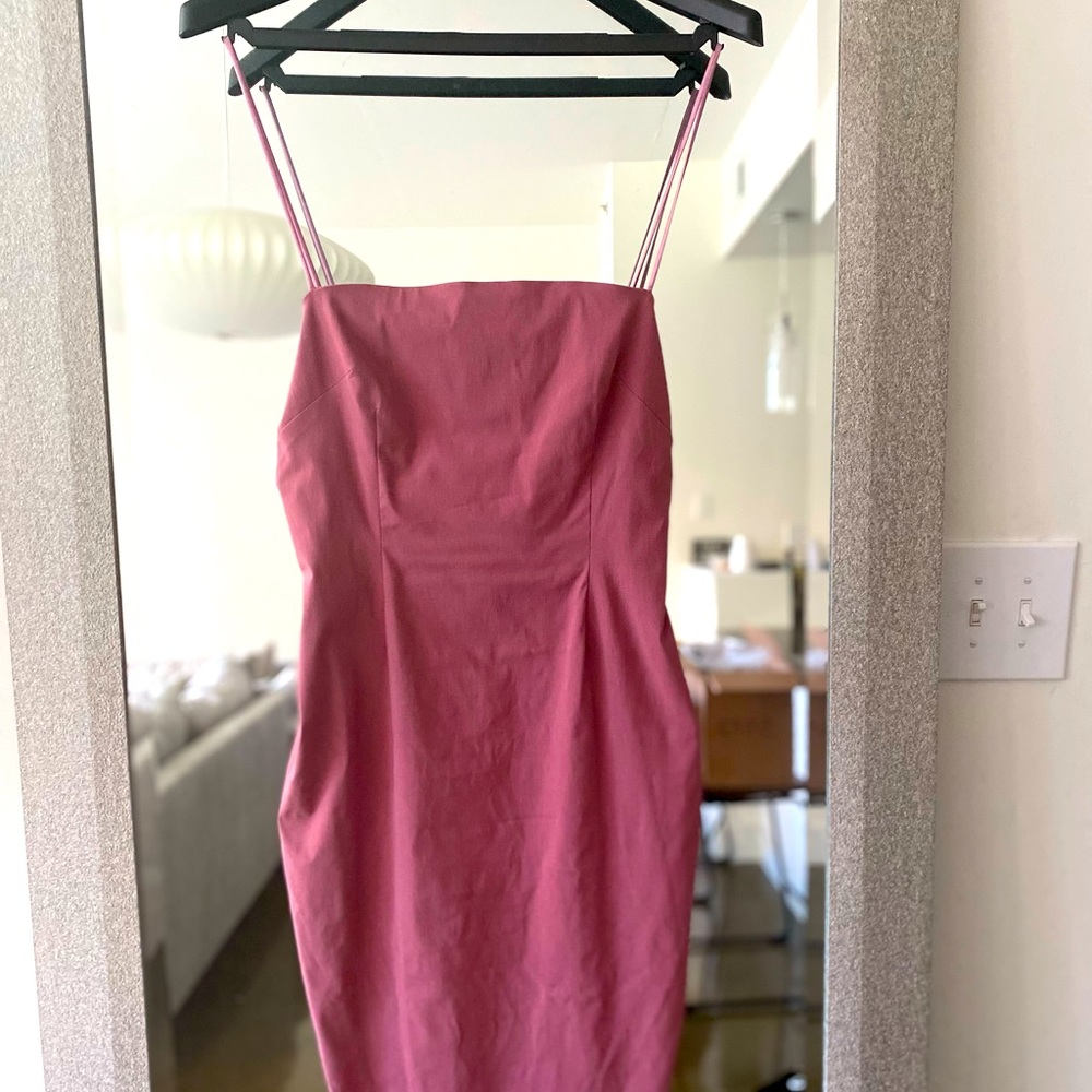 ASOS 90s Mauve Pink Midi Dress